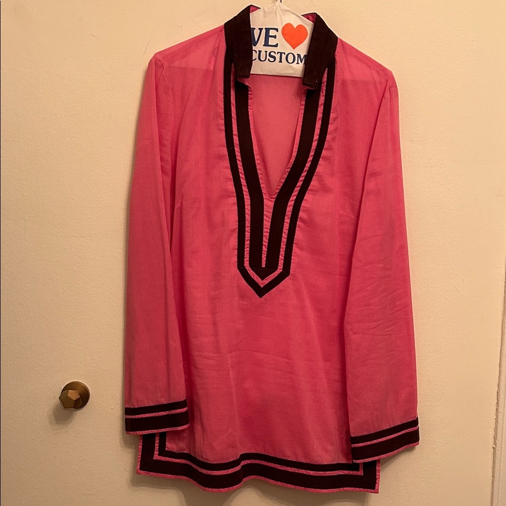 Tory Burch Tunic with brown/blueish Trim size 8